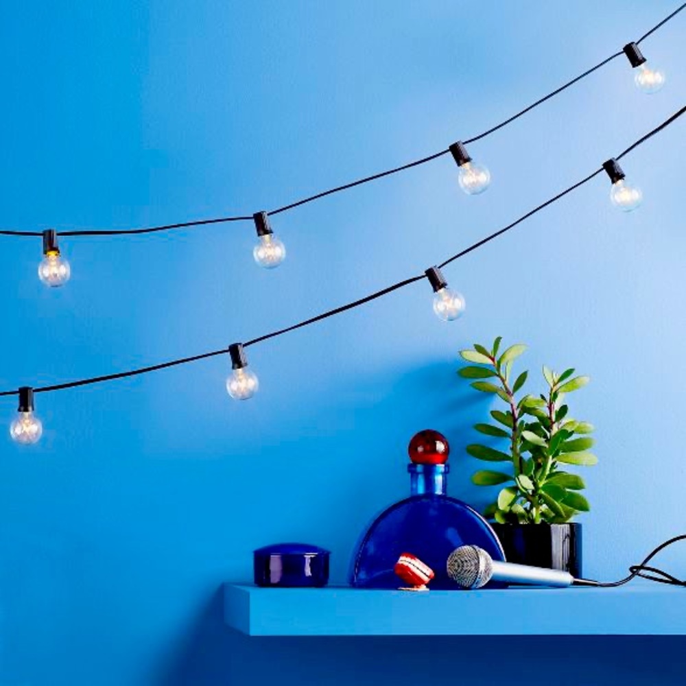 Clear Globe String Lights Black - Room Essentials™